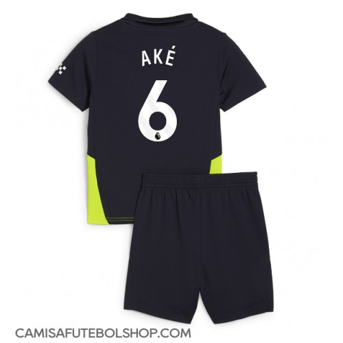 Camisa de time de futebol Manchester City Nathan Ake #6 Replicas 2º Equipamento Infantil 2024-25 Manga Curta (+ Calças curtas)